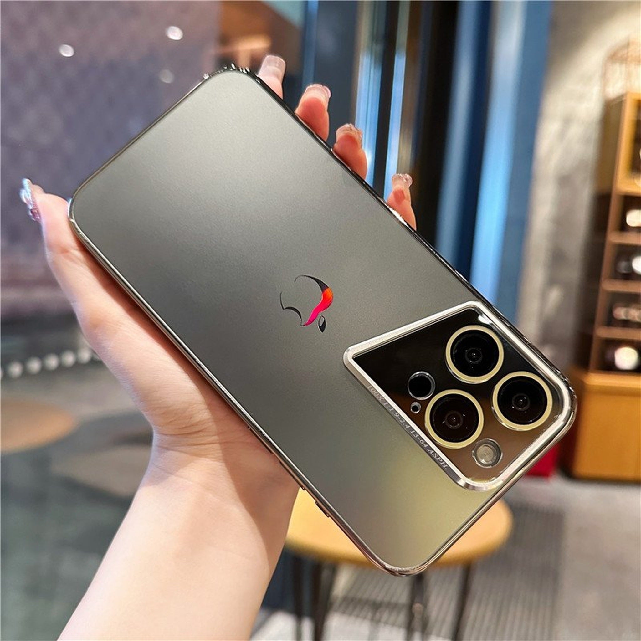 Nano Prismatic Lens Frosted Fibre Glass Porshe Phone with Camera Case